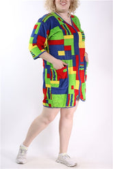 שמלת מגבת וינטג צבעונית- L-XL